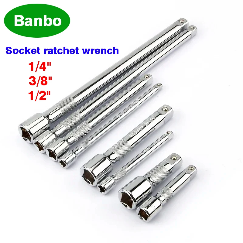 

Socket ratchet wrench extension bar 1/4" 3/8" 1/2" crv 50/75/100/125/150/250mm long bar