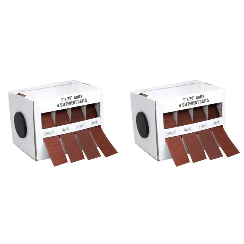 YANA50I 2X Sandpaper Roll 6 Meter 25Mm Width Sanding Paper Emery Cloth Roll Grit 150 240 320 400 Grit Polishing Bel
