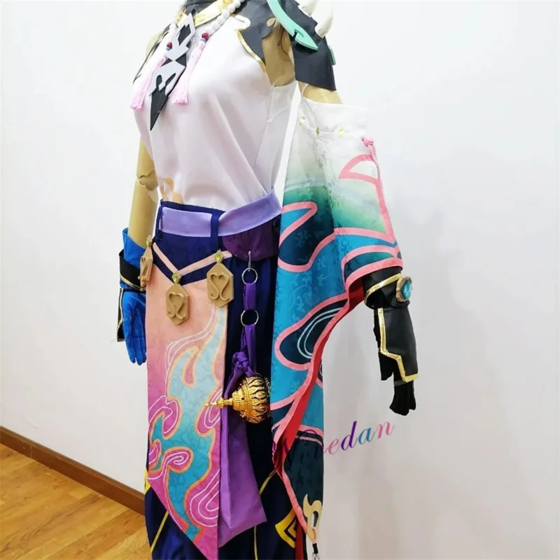 Anime Cosplay Genshin Impact Xiao Cosplay Full Set Costume Wig Shoes Accessories Mask Halloween Party Costume For Male Female