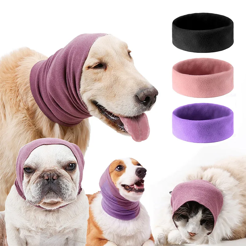 

Calming Dog Ears Cover Grooming Bathing Neck Pet Head Protection Ears Warmer Cat Ear Muff Washable Pet Dog Accessories