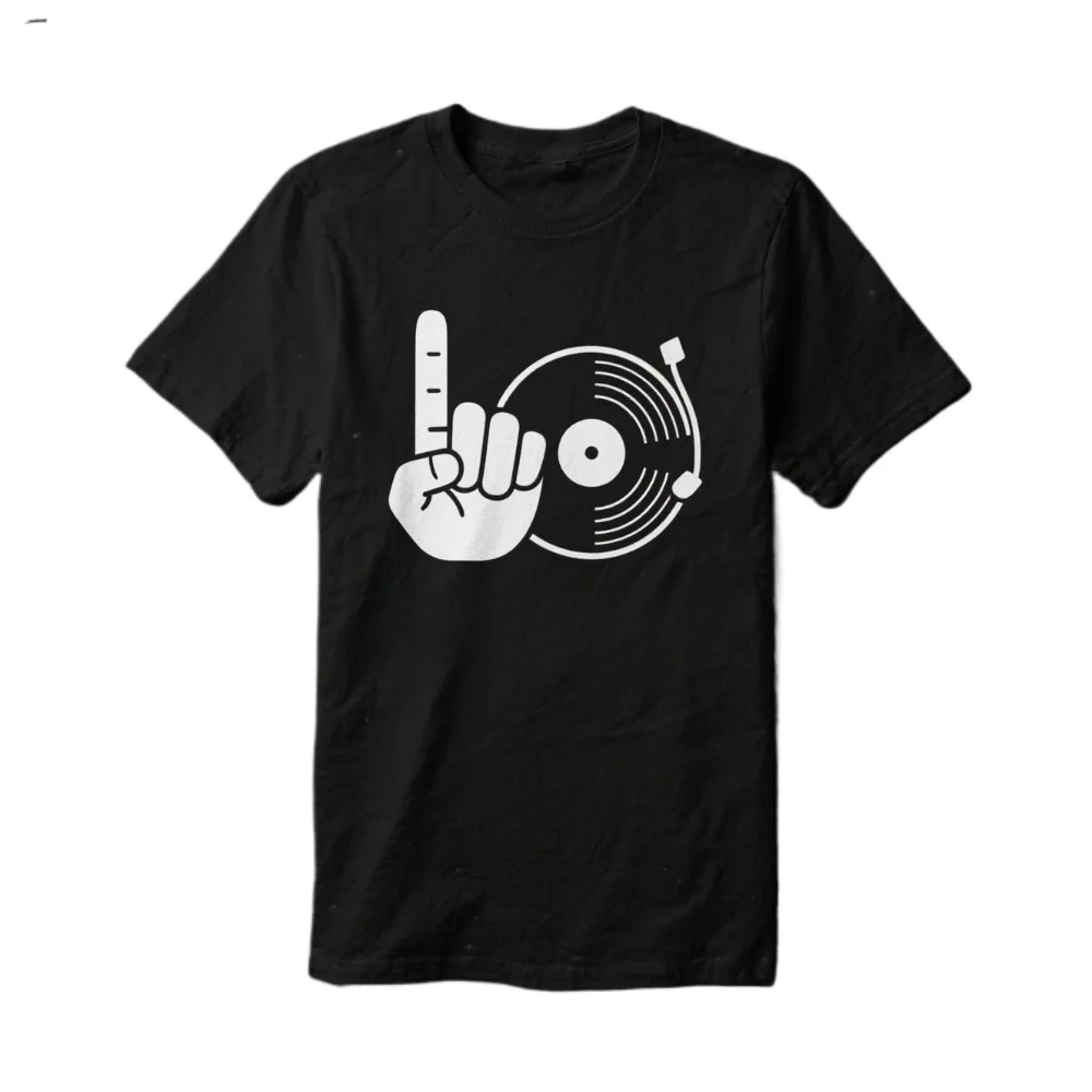 

DJ Gift Tonearm Finger Vinyl Master Technics Deejay Music Club T-Shirt 100% Cotton O-Neck Short Sleeve Casual Mens T-shirt