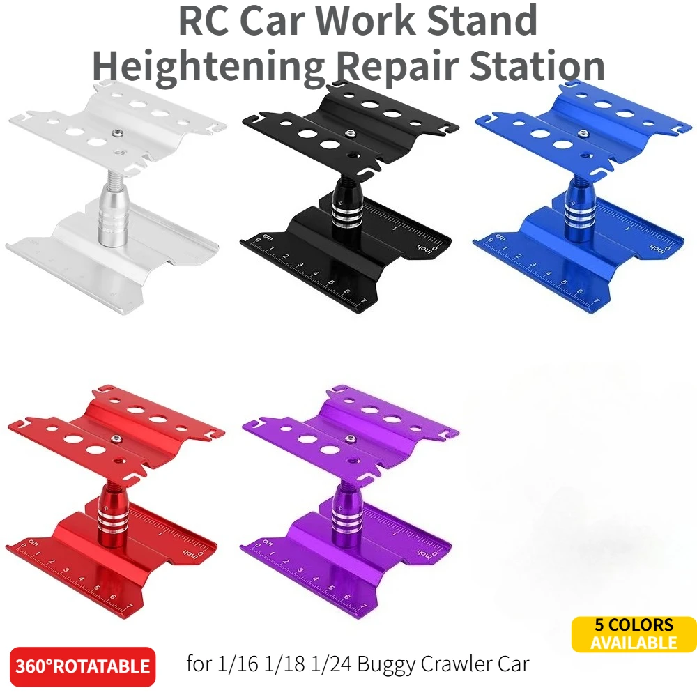 RC Car Work Stand Heightening Repair Station 360° Rotating Assembly Platform for 1/16 1/18 1/24 Buggy Crawler Car