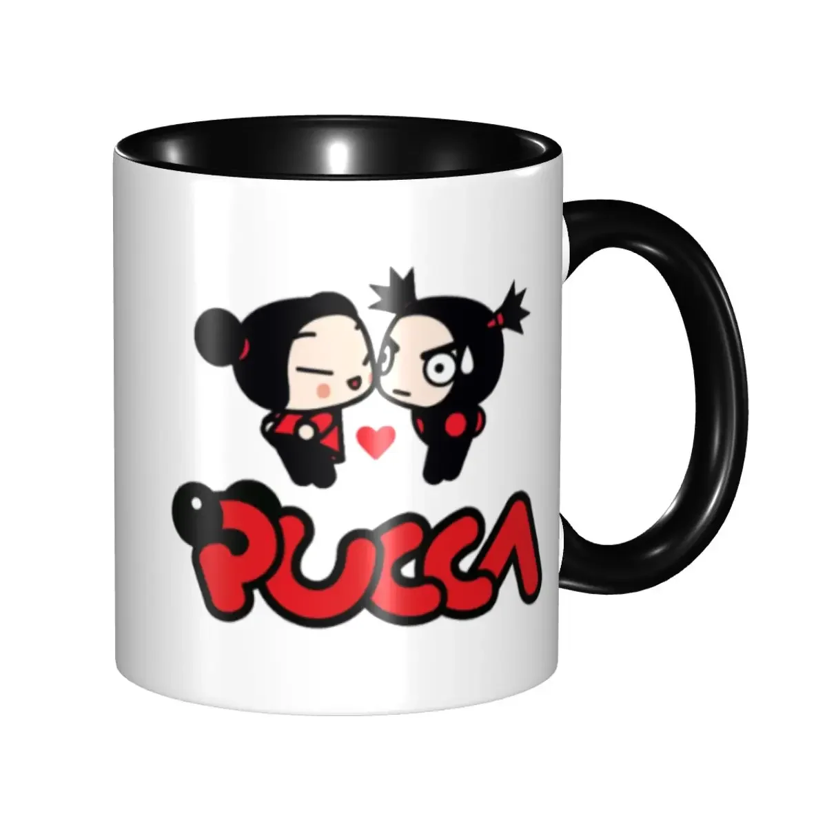 DIY Cartoon Pucca And Garu Ceramic Mug Custom Animated Tv Movies Coffee Cups Creative Gift