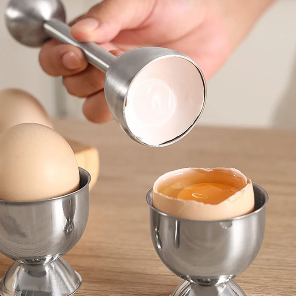 Set of 5 Stainless Steel Boiled Egg Tool Set Easy To Use Complete Egg Cup Set Durable Spring Cutter Egg Topper Cutter Breakfast