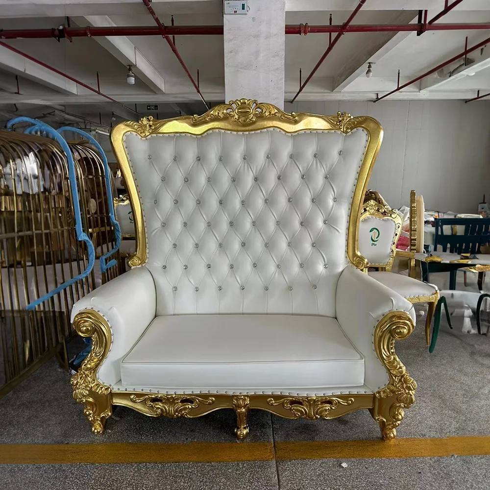 Luxury Royal Queen King Throne Sofa Chair Velvet Fabric Lazy Sofa Chair Furniture For Rental