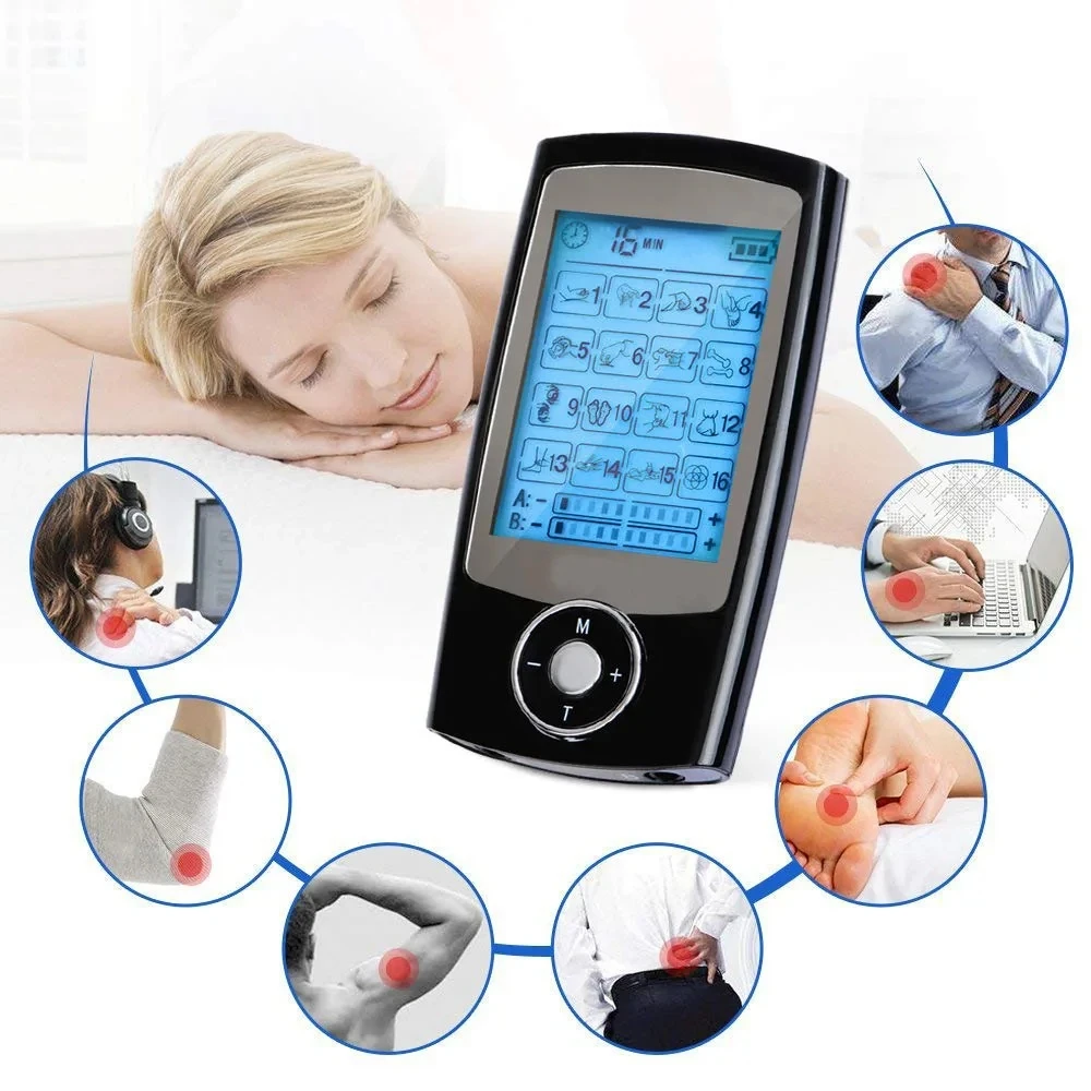 16 Mode Electric Tens Relax Muscle Stimulator EMS Acupuncture Body Massage Digital Therapy Slimming Machine Electrostimulator