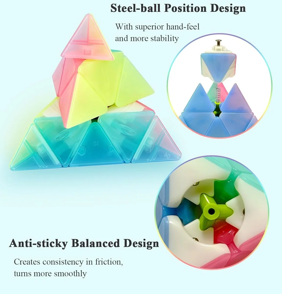 Qiyi ความเร็ว Magic Cube ชุด 2X2/3X3/พีระมิดความเร็ว Cube Stickerless Fast Cube คําแนะนํา Magic Cube ปริศนาก้อนของเล่นของขวัญ