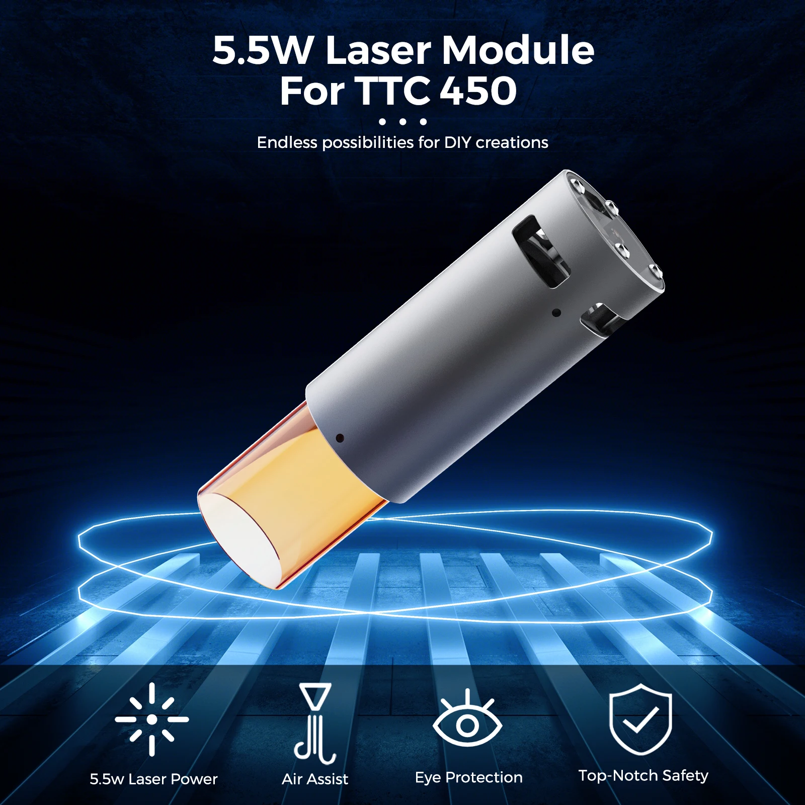 Imagem -03 - Coolook-módulo de Cabeça Laser Redondo para Gravação e Corte de Madeira Couro Acrílico e Metal Ttc450 Cnc 3018 Pro