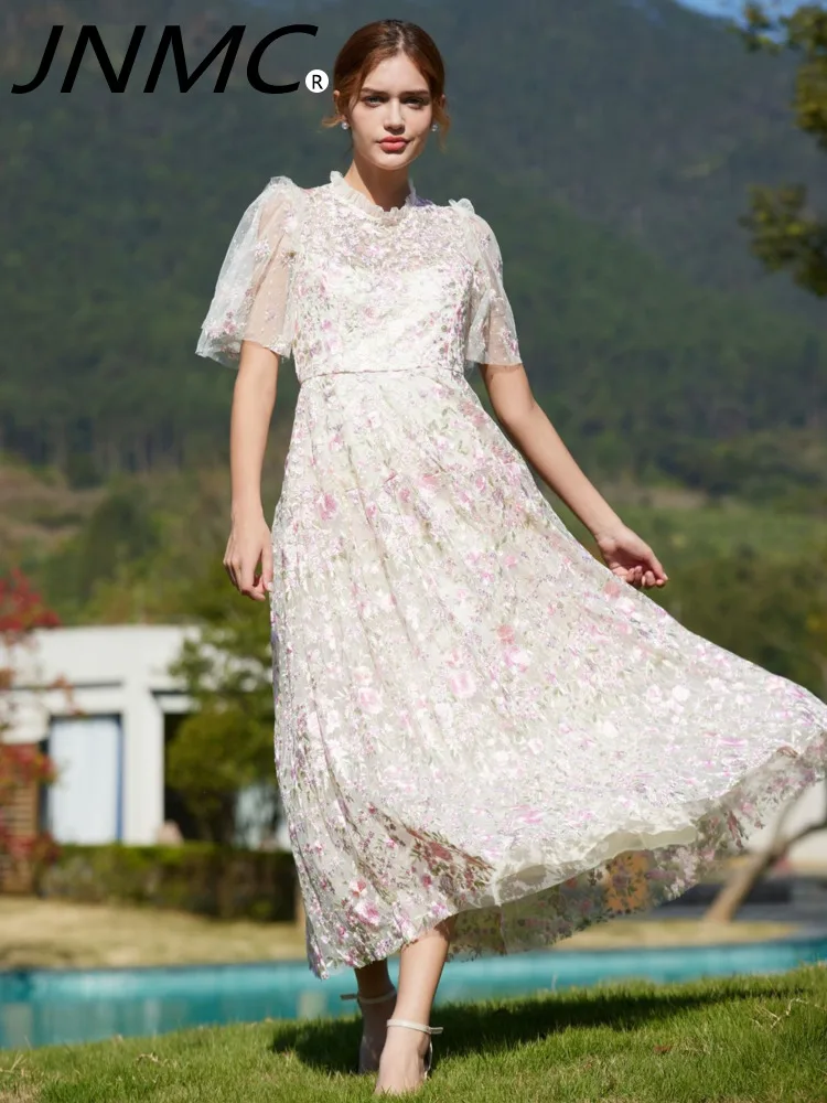 

JNMC Elegant Slim Fitting Embroidered Floral Bridesmaid Dress A Sense Of Temperament Design New For Women's Spring Summer 2024