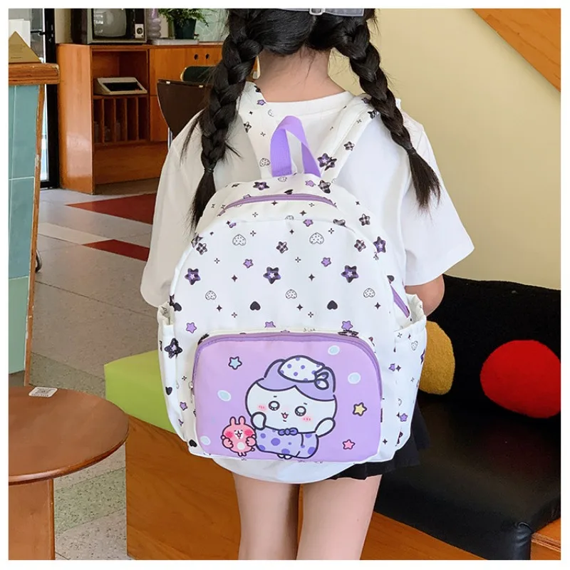 Anime Chiikawa Backpack Upgraded Thickened Durable Fabric Adjustable Shoulder Straps Lightweight School Bag Spring Trip Creative