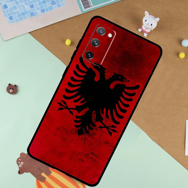 Albania Albanians Flag Art Case For Samsung Galaxy S23 S22 Ultra S21 S20 FE S8 S9 S10 Note 10 Plus Note 20 Ultra Cover