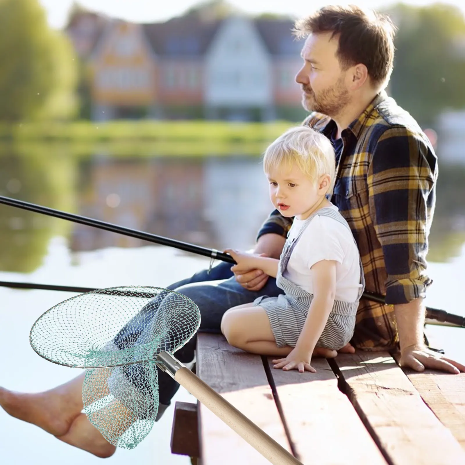 

1Pc Durable Stainless Steel Fishing Net Head Lightweight Hand Dip Net Fishing Equipment