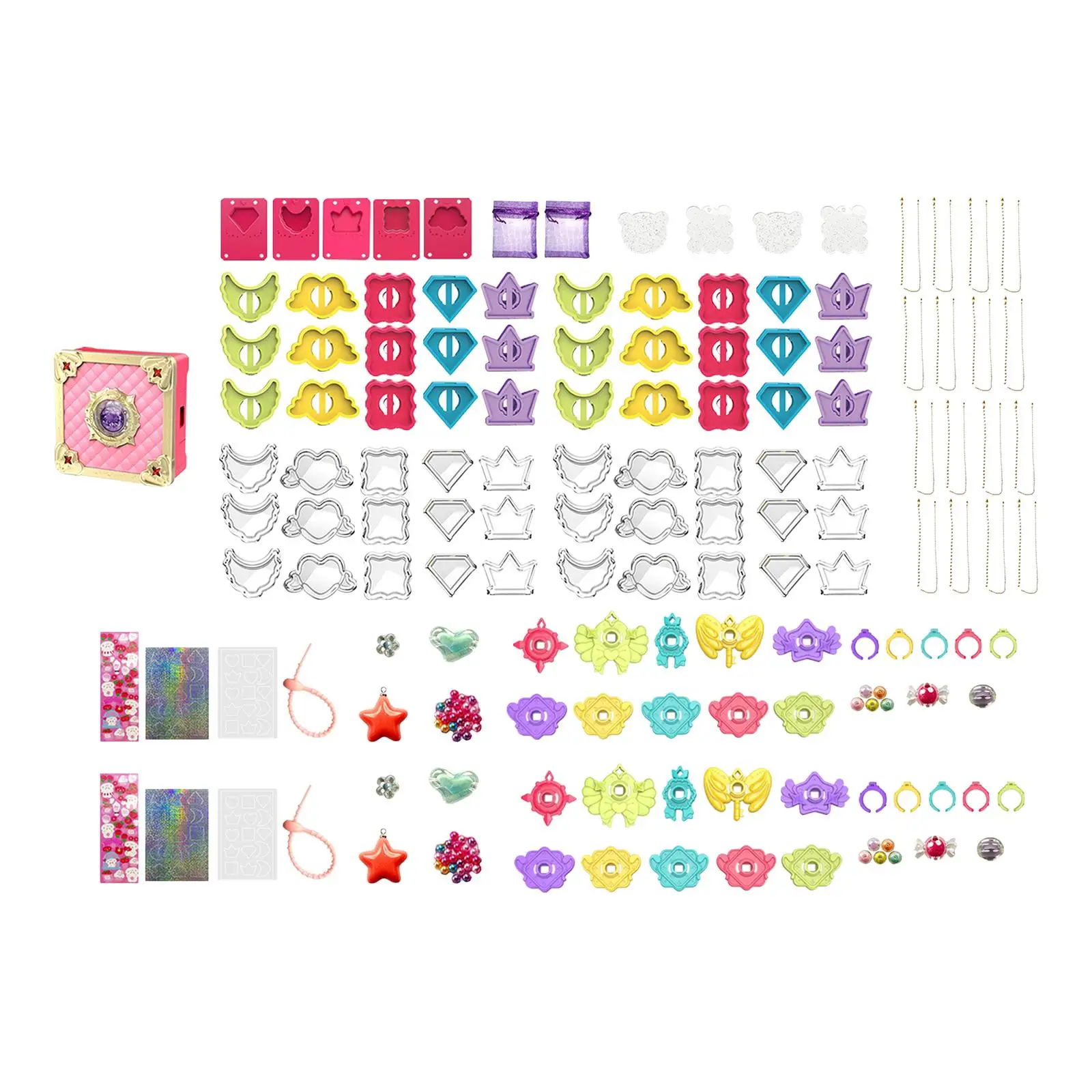 Ensemble d'autocollants 3D faits à la main pour tout-petits, bijoux exécutifs pour filles, machine à autocollants pour enfants, kits de jouets de princesse portables, coffret cadeau