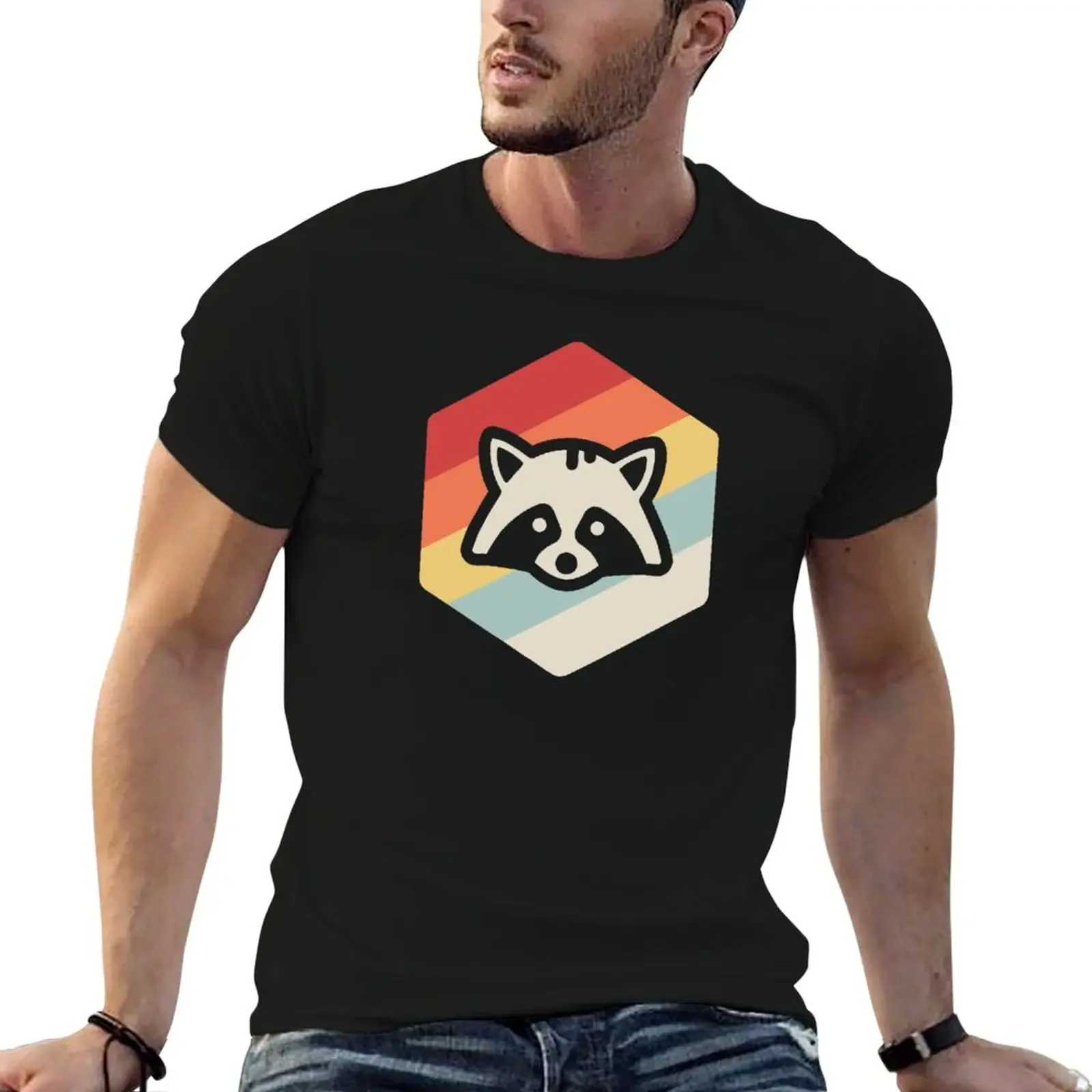 Retro Tanuki Japanese Raccoon Dog T-Shirt tees blanks heavyweights clothing for men