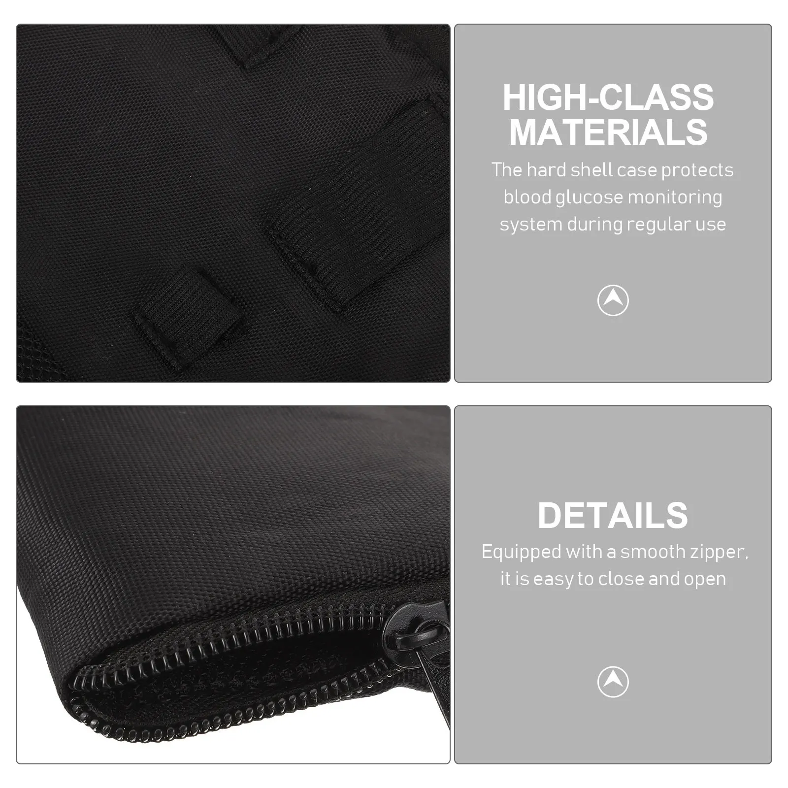 

Diabetes Bag with Zipper Portable Glucose Monitor Pouch Blood Glucose Meter Case Diabetic Storage Organizer Outdoor Travel Case