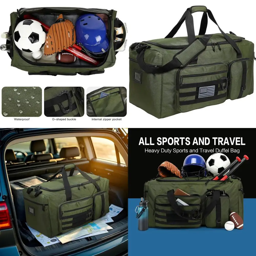 

Extra Large 120L Gym Duffel Bag - Heavy Duty, XL, Green for Men & Women, Ideal for Sports, Travel & Training