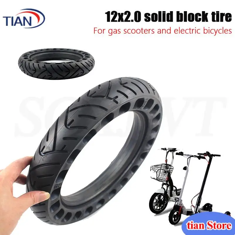 Good Reputation and quality 12 inch solid wheel tyre 12x2.0 for Many gas scooter E-bike Hoverboard Self Balancing Parts