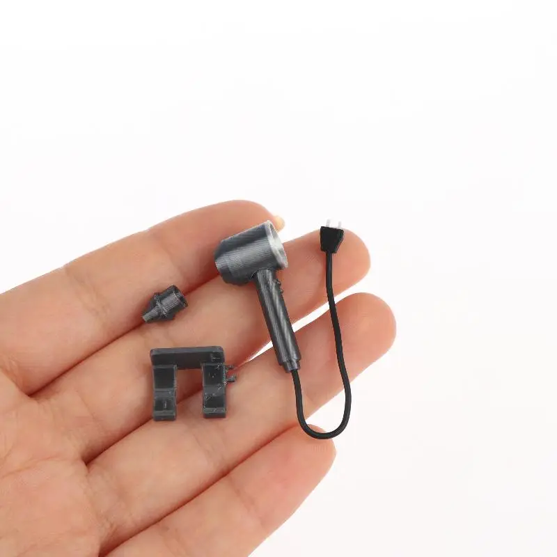 Dollhouse Bedroom Furniture Decor Pretend Play Toys Miniature Wall-mounted Hair Dryer Ornament 1/12 Dollhouse Hair Dryer Model