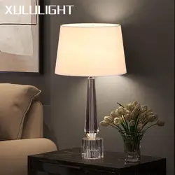 Modern Crystal Table Lamp Living Room Bedroom Bedside Table Remote Control Desk Lamp Room Decoration LED Light Fixture