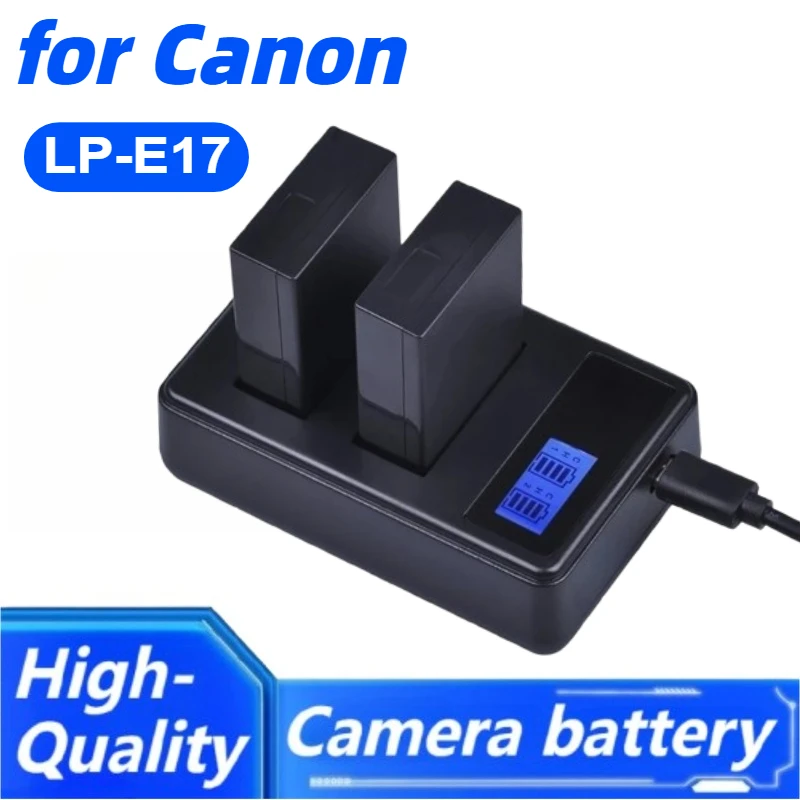 

LP-E17 LP E17 E17 Аккумулятор для камеры + ЖК-зарядное устройство с двумя USB-портами для Canon EOS M3 M5 M6 750D 760D T6i T6s 800D 8000D