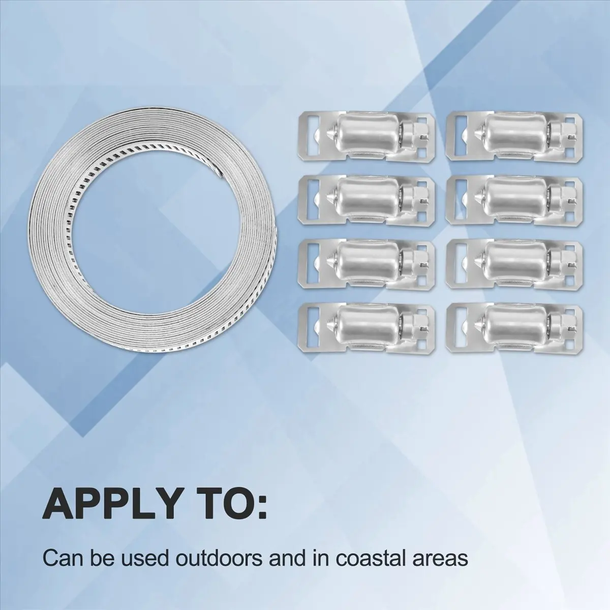 

*BAAY 2X 304 Stainless Steel Worm Clamp Hose Clamp Strap with Fasteners Adjustable DIY Pipe Hose Clamp Ducting Clamp 11.5 Feet