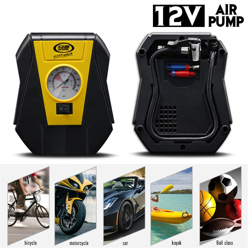 

Tire Inflator Car Air Compressor Electric Pump Portable Auto 12V Air Compressor for Car Motorcycles Bicycles