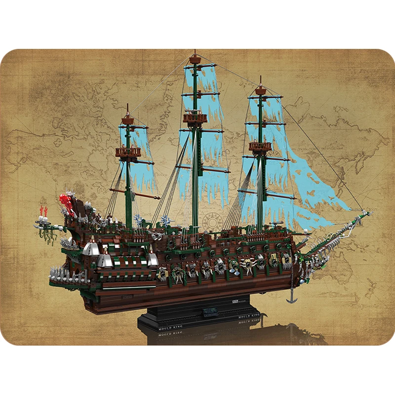 Mould King-Kit de modelo de serie de barcos Retro clásico, bloques de construcción, partículas pequeñas, adornos ensamblados, juguetes, regalo de cumpleaños para niños 13218