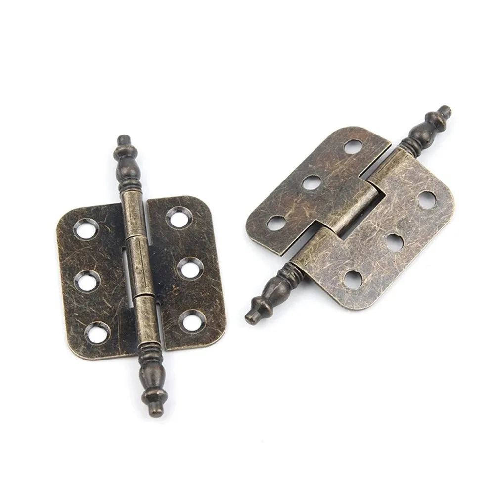 Crown Designed Brass Finish Hinge Set Includes All Necessary Screws to Securely Attach to Your Projects Easily