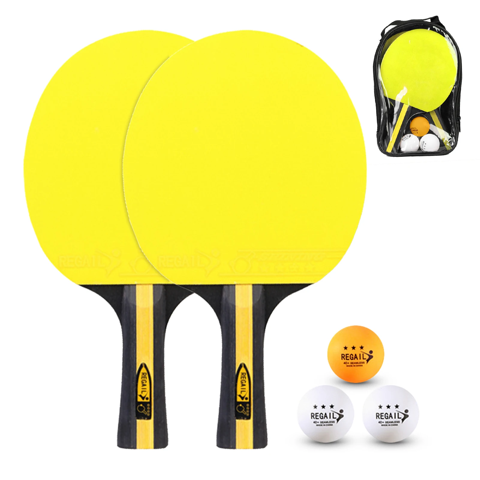 Ping Pong Paddles and Table Tennis Set Pack of 2 Ping Pong Rackets with 3 Balls and Carry Bag for Beginners Boys Girls