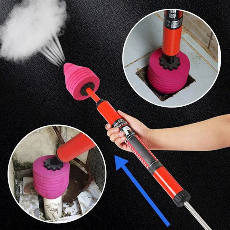 

2X High Pressure Toilet Unblock A Shot, Air Drain Clog Remover Plumbing Tool For Bathroom Kitchen Bathtub