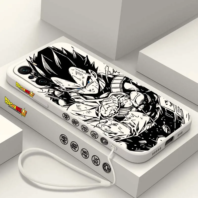 D-Dragon Ball Vegeta Art Cool For Xiaomi Redmi Note 14 13 12 11 10 9 8 Pro Plus 4G 5G Liquid Left Rope Phone case Cover