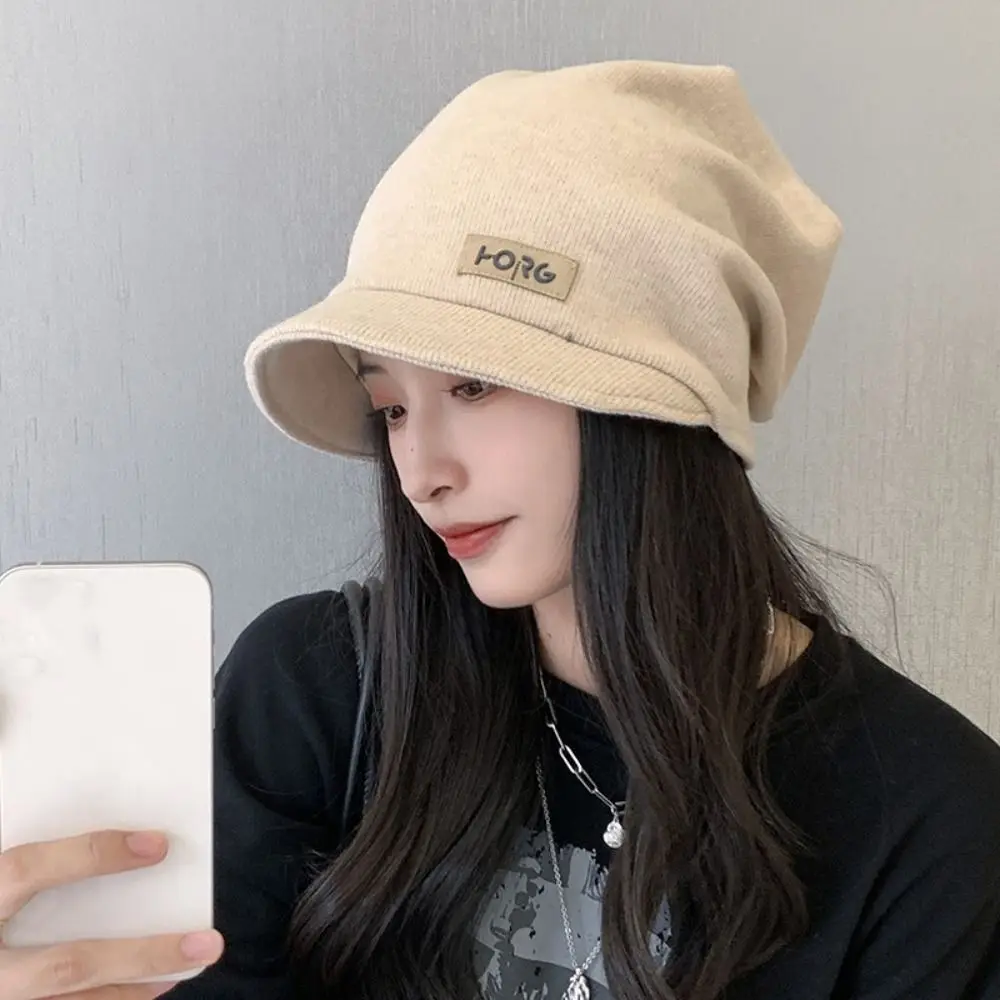 

Fashion Soft Knitted Hat Elastic Korean Style Beanies Thickened Pullover Cap Cycling