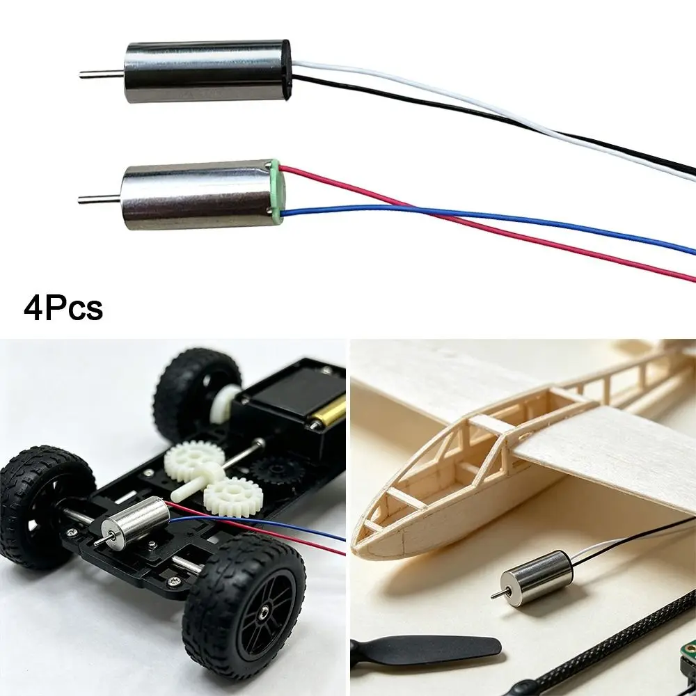 4pcs High Quality 6 * 14MM High Speed 614 Hollow Cup Strong Magnetic Model 3.7V 50000rpm DIY Toy RC Motor 0.12 A Aircraft Motor
