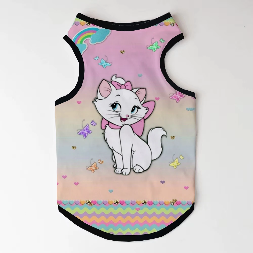 Short Sleeve Pet Print Dog Vest Puppy Cartoon Disney Marie Cat Schnauzer Summer Fashion