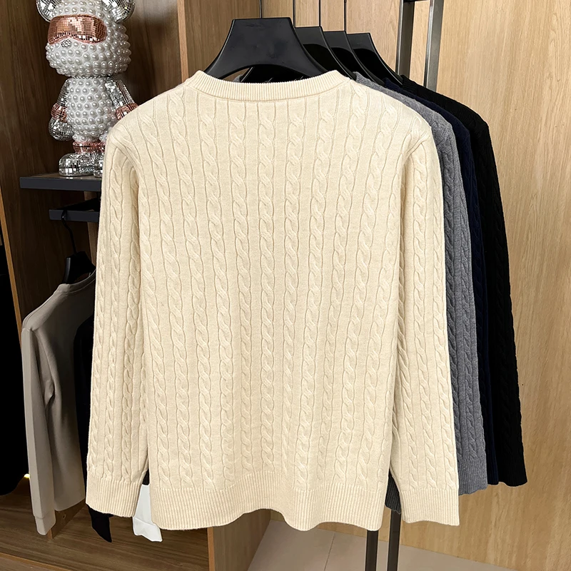 Luxus Pony Stickerei Männer Pullover Designer Marke Herbst Winter Neue Exquisite Zipper Paul Casual Komfort Rund Stricken Sweater – Detail 7