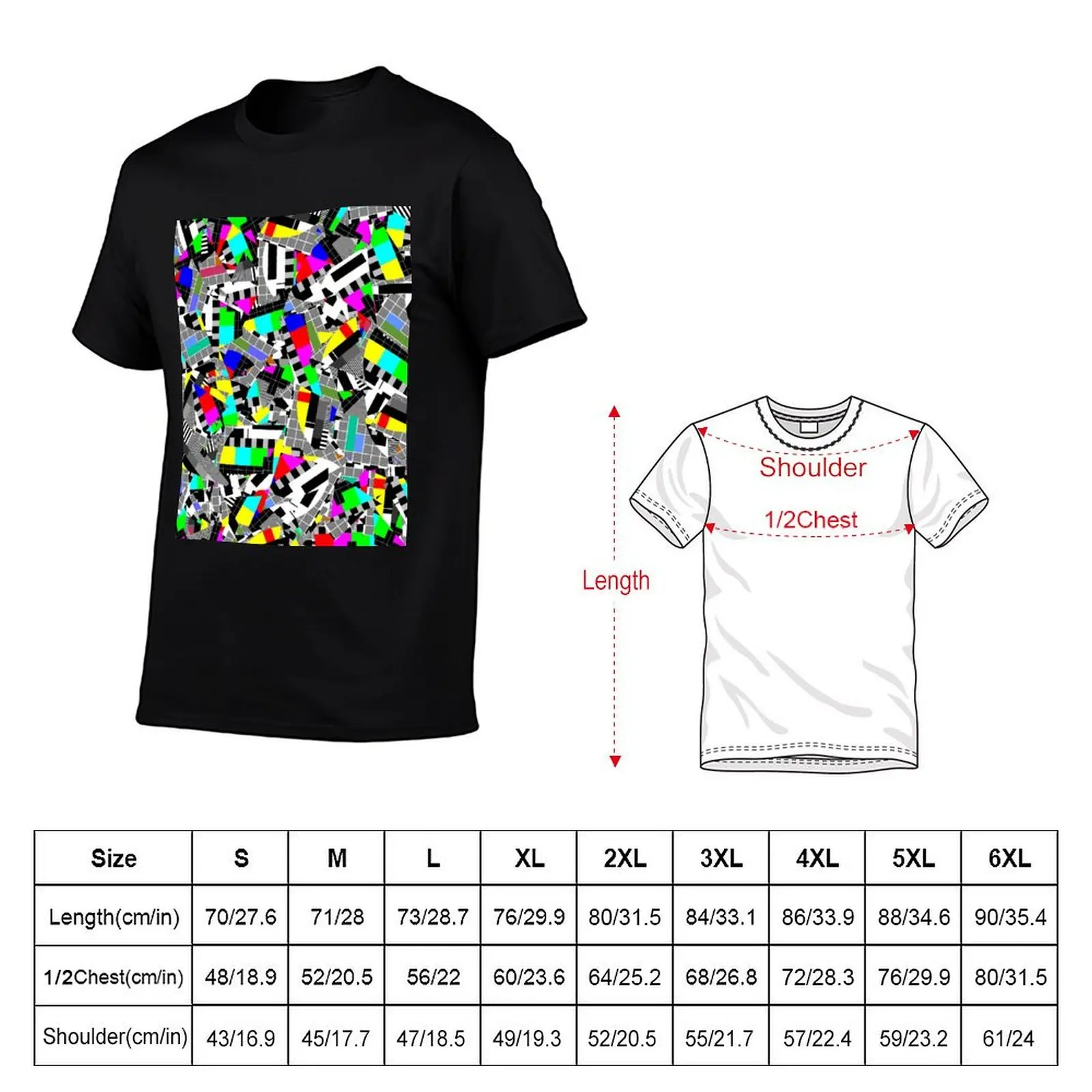 TV test image T-Shirt baggy shirts vintage graphic tee vintage anime shirt summer clothes clothes for men