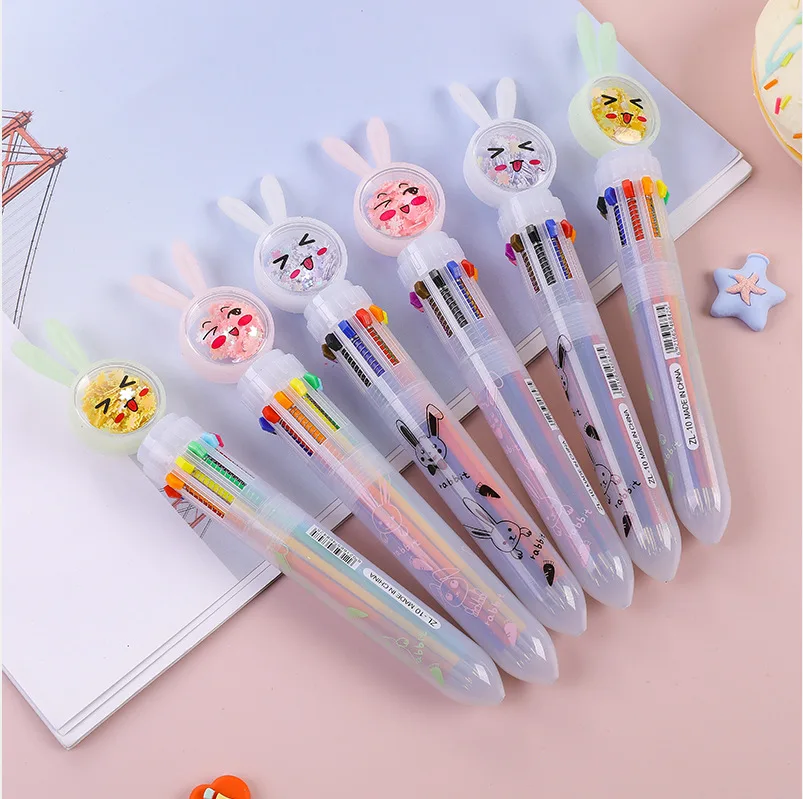 LEXINHS 10 Pcs 0.5mm Cute Carrot Styling Gel Pen Black Ink Roller Marker Gel Pen Stationery Student Office Supplies