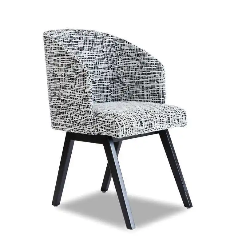 Italian minimalist Nordic solid wood fabric dining chair backrest chair home modern simple book hotel