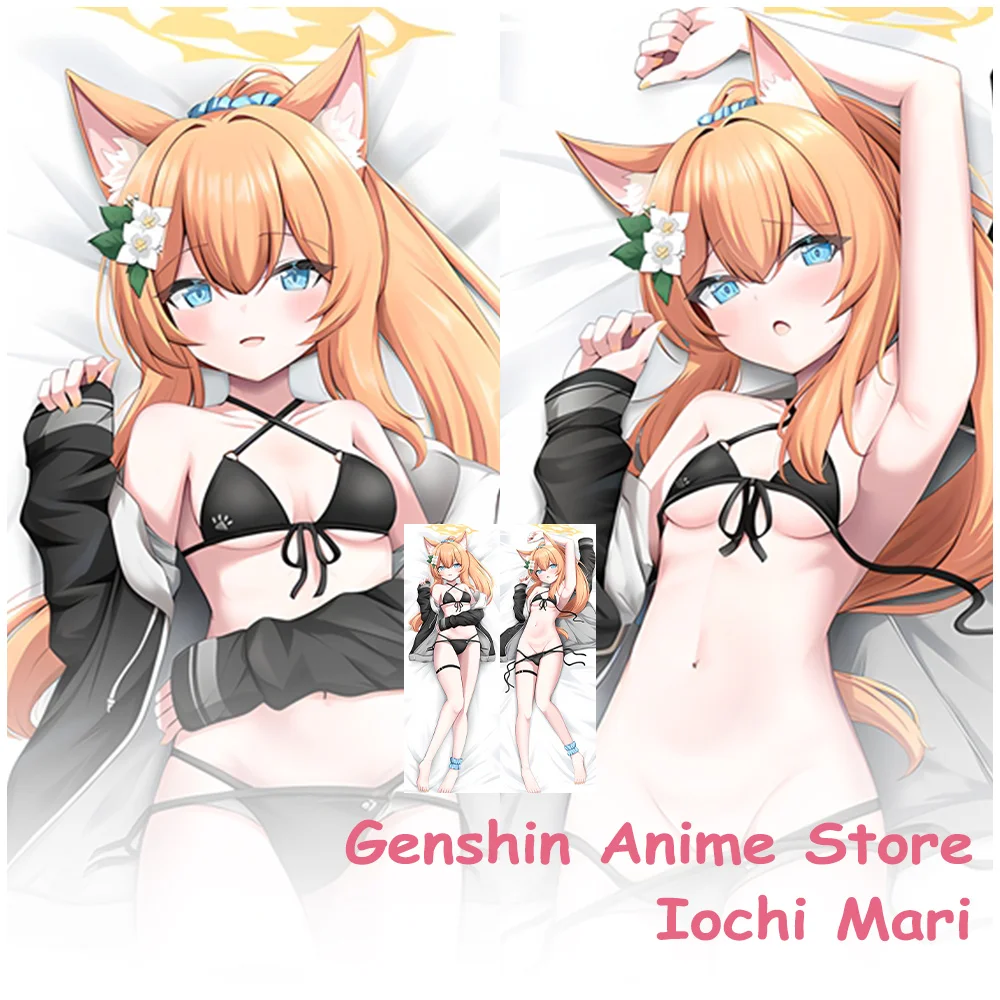 Dakimakura Cartoon Iochi Mari Hugging Body Pillowcase Cosplay Props  Double-Sided Printed Blue Archive Otaku Cushion Covers