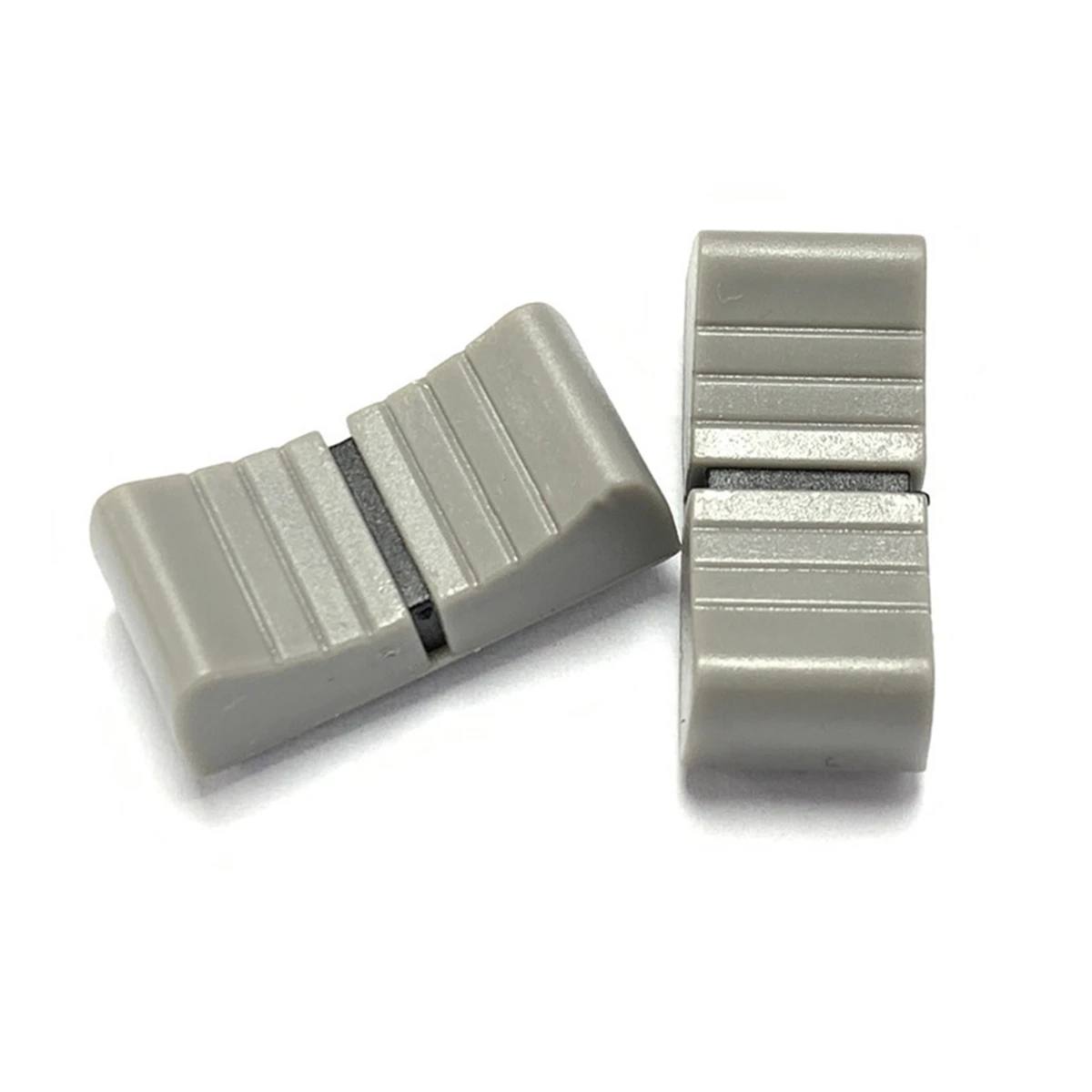 20 sztuk 24mm x 11mm x 10mm mikser konsolowy suwak pokrętła Fader zamiennik dla potencjometru szare pokrętło czarny znak