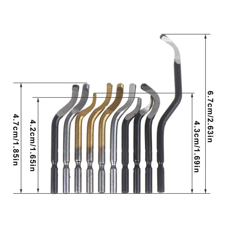10 peças bs1010 bs1012 bs1018 bk3010 bs3010 ferramenta de limpeza de rosca interna lâminas giratórias de alta velocidade de 360 graus para sistema de rebarbação