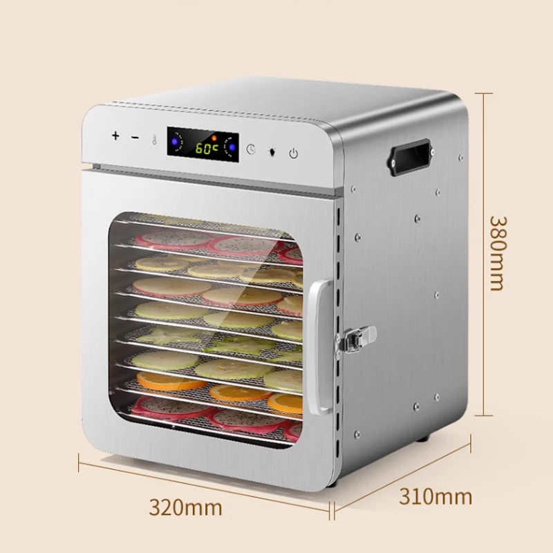 10 Trays Food Dehydrator Stainless Steel Machine 400W/220V Household Vegetables Fruit Dryer With Digital Timer for Home