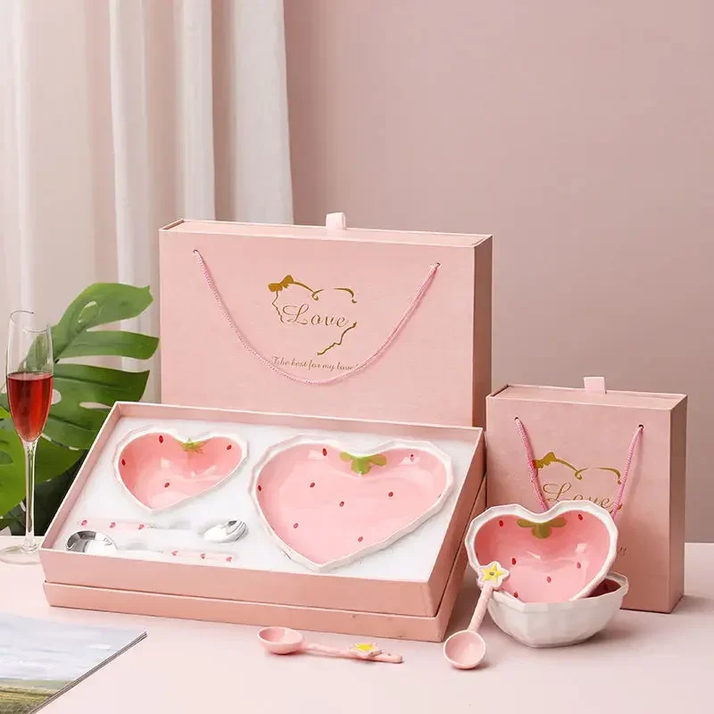 

Girl Heart Star Ceramic Bowl Spoon Dessert Spoon Magic Wand gift box set