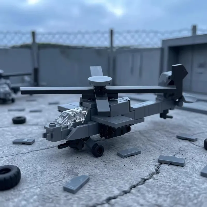 MOC Creative Military Fighter Apache Longbow Building Block Model DIY Children's Educational Assembly Toy Birthday Gift Ornament