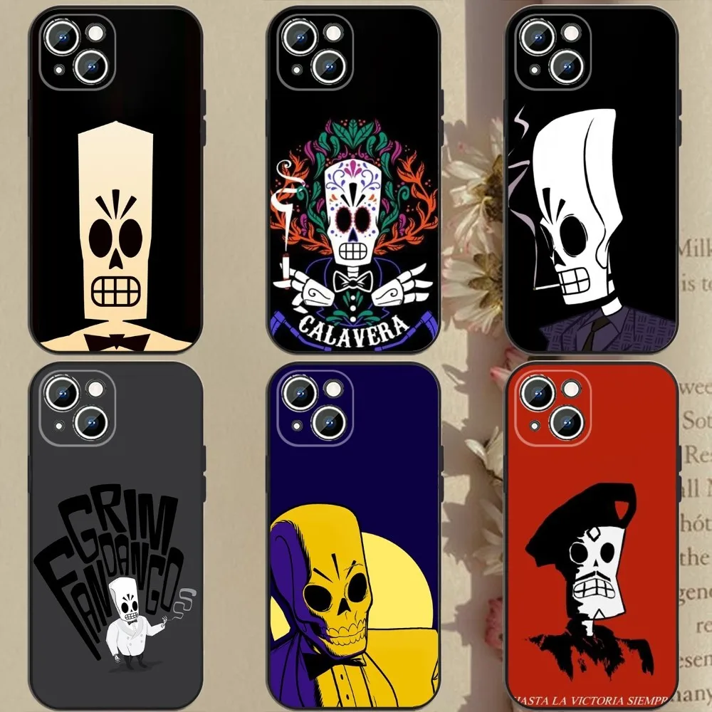 Game G-Grim Fandango  Phone Case For Apple iPhone 15,14,13,12,11,XS,XR,X,8,7,Pro,Max,Plus,mini Silicone Black Cover