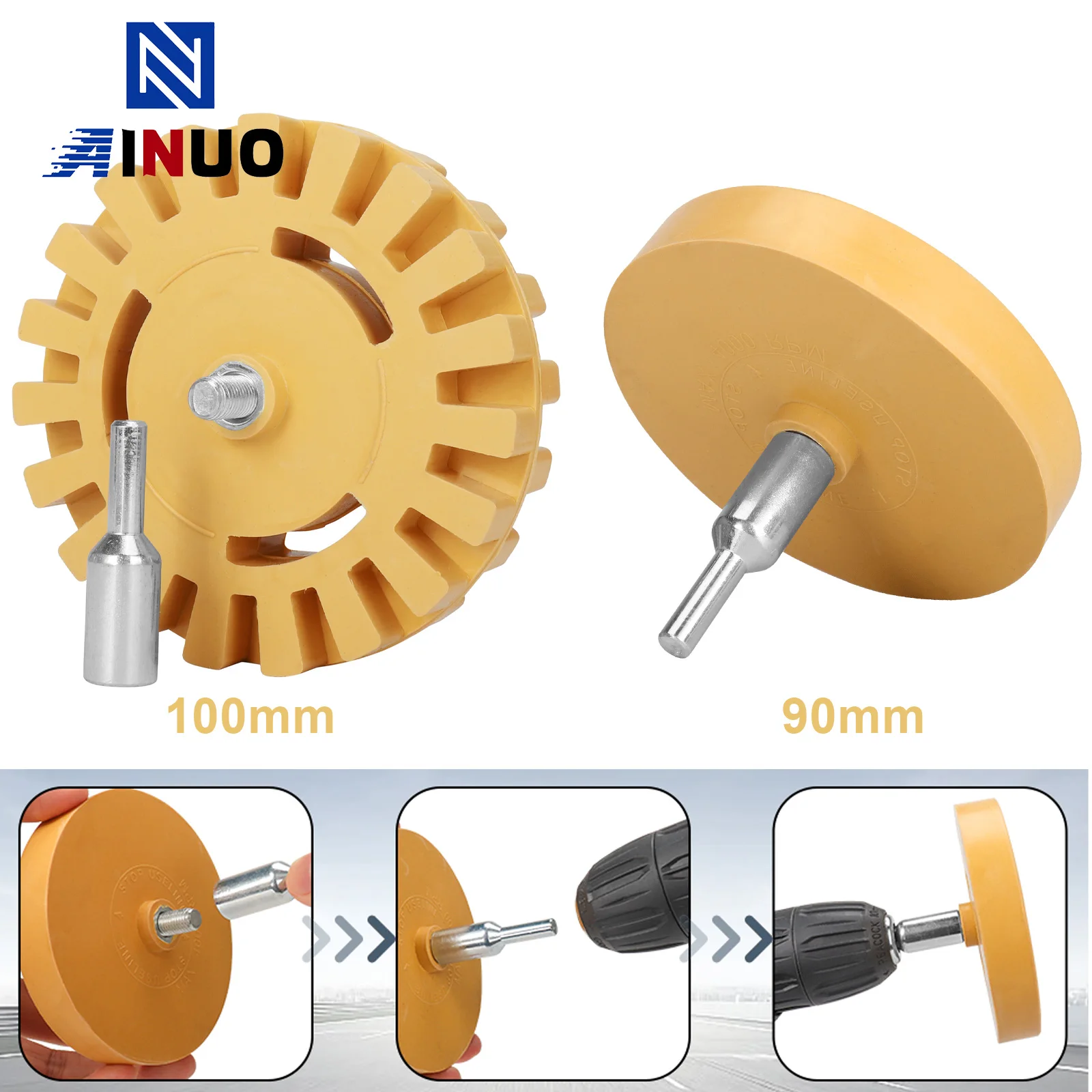 Carro Decal Remover Eraser Disco de Borracha Roda para Furadeira Elétrica Rotary Surface Sticker Removal Tool 3.5 4
