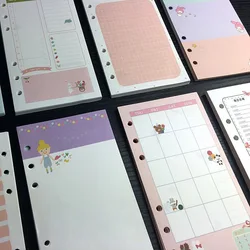 Exquisite Six Holes Cartoon Color Leaflet Inner Pages Refill Adaptation A5A6 Hand Account Book Inner Core
