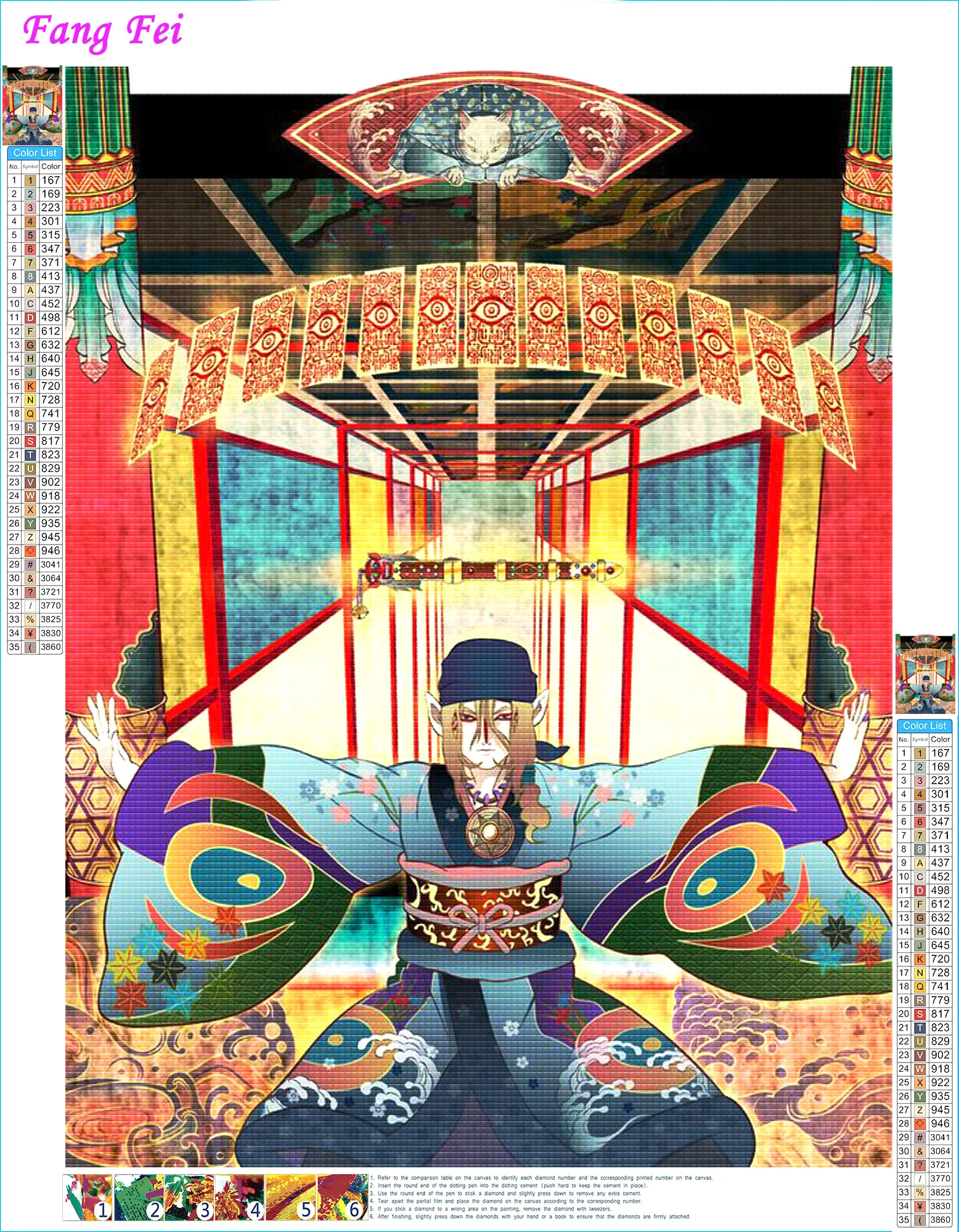 5D Anime Mononoke Diamond Rhinestone Painting Japanese Cartoon Kusuriuri Cross Stitch Embroidery Picture Mosaic Craft Home Decor