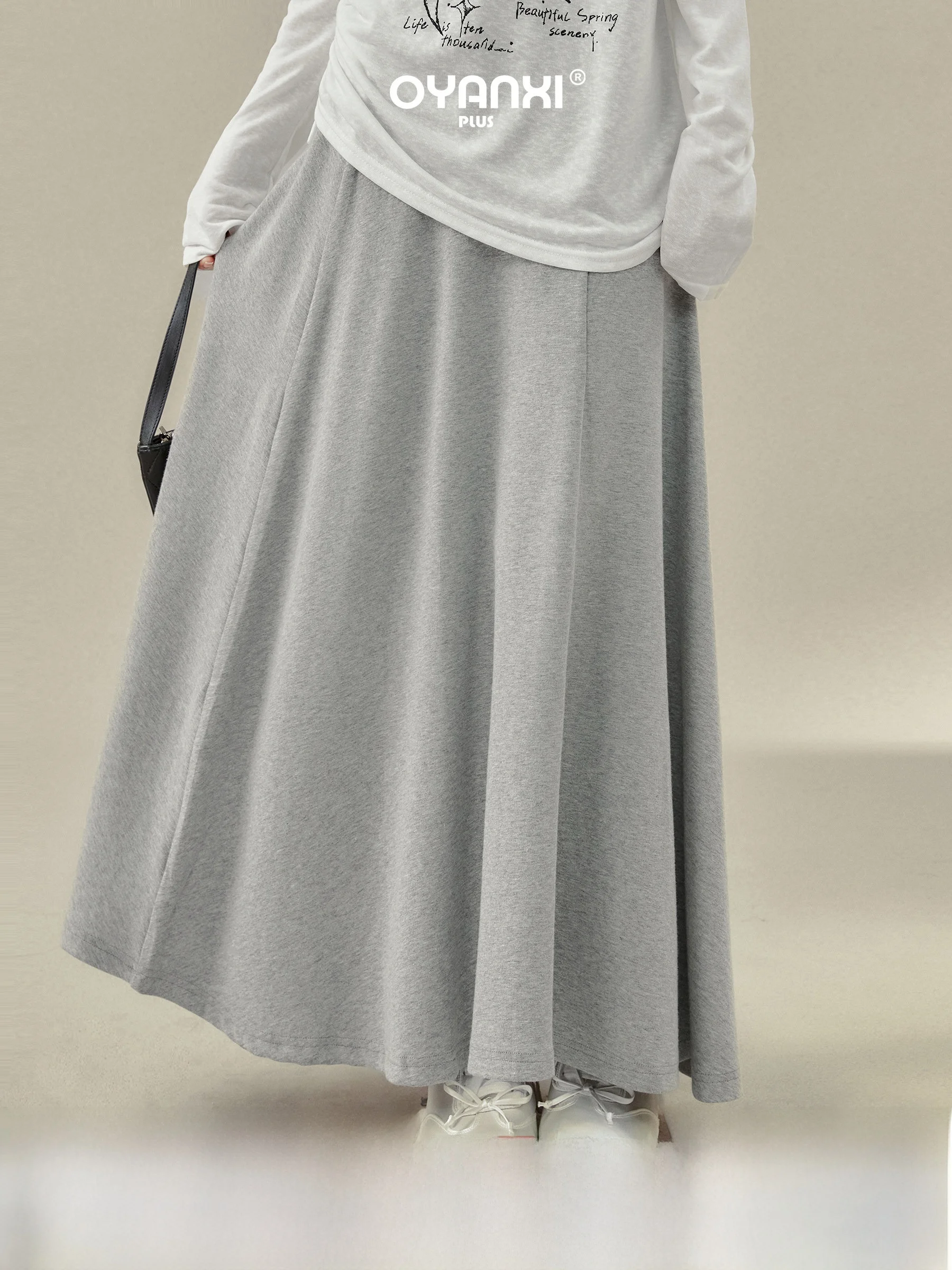 

Асимметричная юбка с высокой талией для женщин больших размеров, эластичная, свободного кроя, повседневная, модная тенденция весна-лето-осень