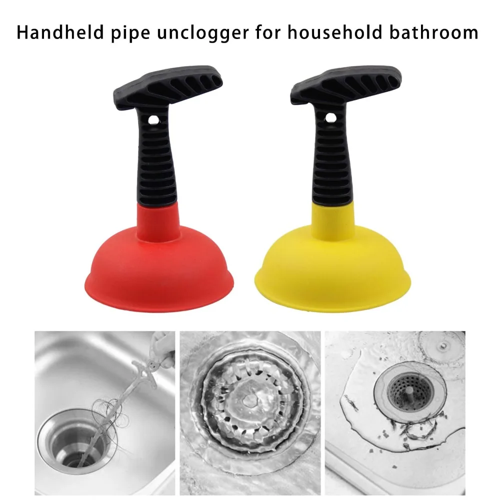 New Plastic Toilet Plunger Handheld Efficient Clog Remover with Short Handle Unclogging Tool